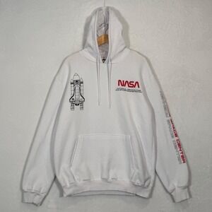 Hyper Space White NASA Kennedy Space Center Hoodie XL